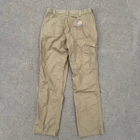 Carhartt Rugged Flex Khaki Relaxed Fit Canvas Work Pants 33x34 102291 253 - Picture 3 of 6